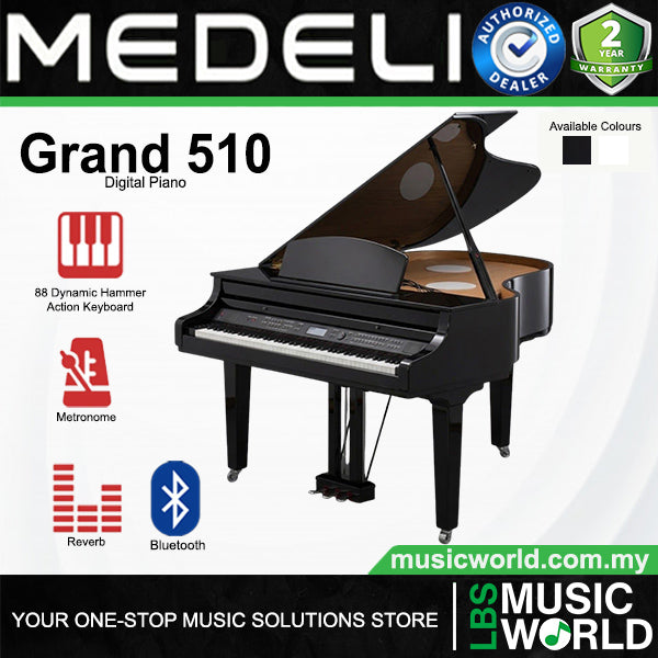 Medeli Grand 510 88 Keys Digital Piano Built in Bluetooth MIDI and Audio with Backlit LCD