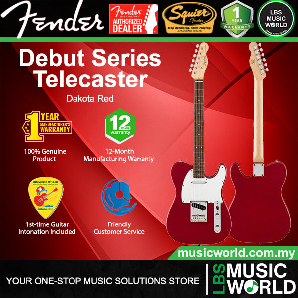 Squier by Fender Debut Telecaster Electric Guitar with White Pickguard Laurel FB
