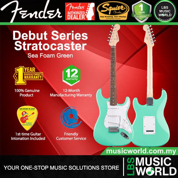 Squier by Fender Debut Stratocaster Electric Guitar with White Pickguard Laurel FB
