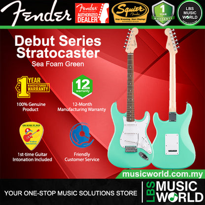 Squier by Fender Debut Stratocaster Electric Guitar with White Pickguard Laurel FB