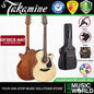 Takamine GF30CE-NAT FXC Cutaway Solid Spruce Top Acoustic Electric Guitar with Bag - Natural (GF30CE NAT)