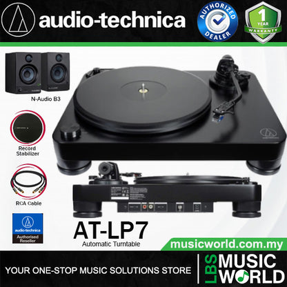 Audio Technica AT-LP7 Fully Manual Belt Drive Turntable Black Disc Player (ATLP7 AT LP7 )