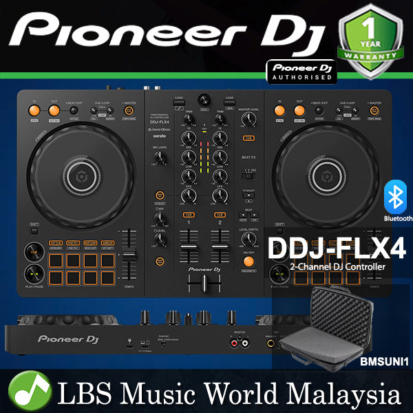 Pioneer DJ DDJ-FLX4 2 Channel DJ Controller For Multiple DJ Application with Rekordbos and Serato (DDJFLX4)