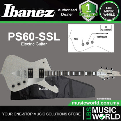 Ibanez PS60 Electric Guitar with HH Pickup and Bound Purpleheart Fretboard with Bag