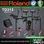 Roland TD313 Digital Electronic Compact V-Drums 3 Series Set Package with Amplifier