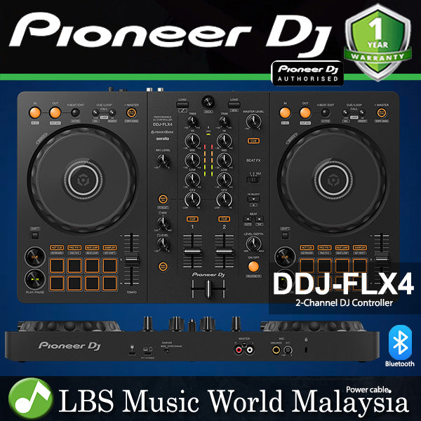 Pioneer DJ DDJ-FLX4 2 Channel DJ Controller For Multiple DJ Application with Rekordbos and Serato (DDJFLX4)