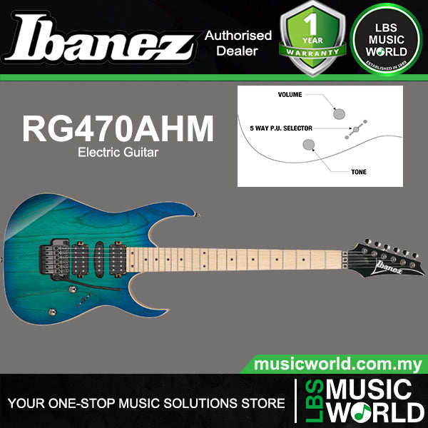Ibanez RG470AHM Ash Body Electric Guitar HSH Pickup with Maple Fretboard - Blue Moon Burst