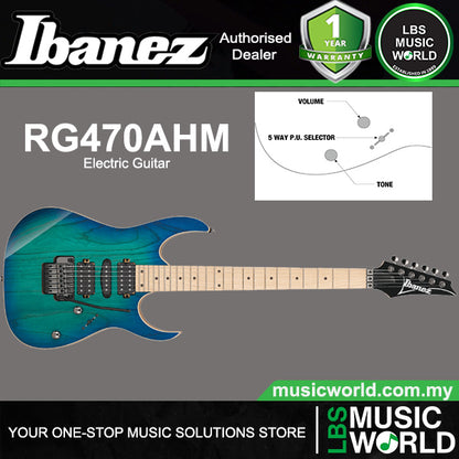 Ibanez RG470AHM Ash Body Electric Guitar HSH Pickup with Maple Fretboard - Blue Moon Burst
