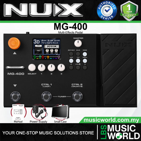 NUX MG-400 Modeling Guitar and Bass Processor Multi Effects Pedal for Electric Guitar (MG400)