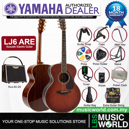 Yamaha LJ6 ARE 41'' Medium Jumbo Solid Spruce Acoustic Electric Guitar With Pickup Dark Tinted (LJ 6)
