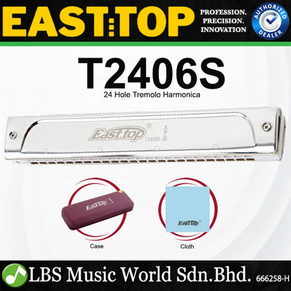 Easttop T2406S 24 Holes Professional Tremolo Mouth Organ Harmonica - A B C D E F G