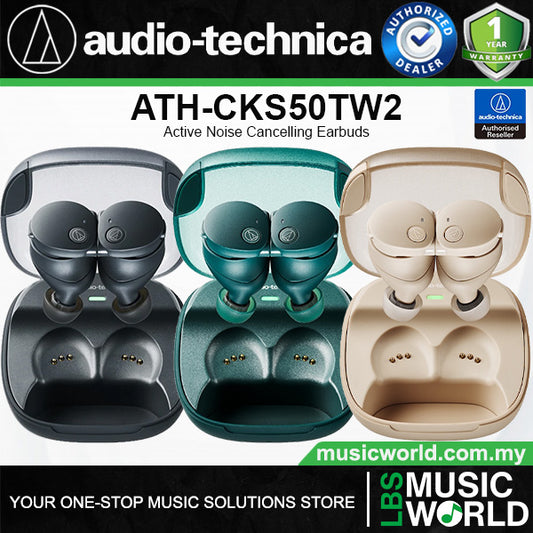 Audio Technica ATH-CKS50TW2 Truly Wireless Earbuds Earphones With Noise Cancelling (CKS50TW2 CKS 50TW2)