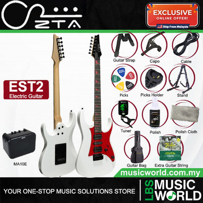 ZTA EST2 Super Stratocaster Electric Guitar Package Amplifier Bundle Set with Tremolo