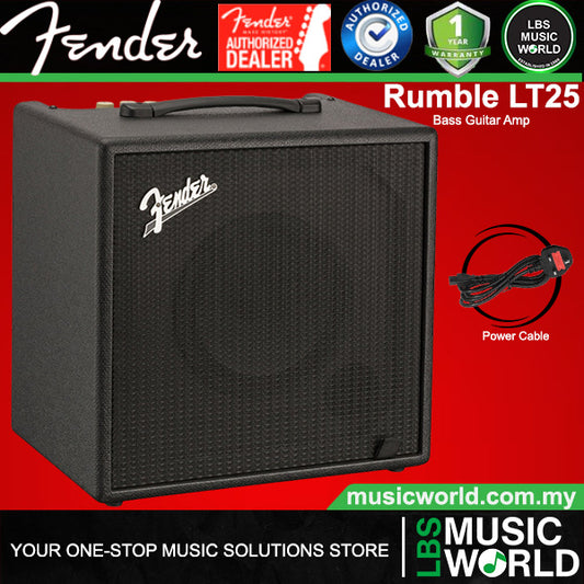 Fender Rumble LT25 25 Watt 230V Bass Guitar Amp Amplifier with Aux Input (LT 25)