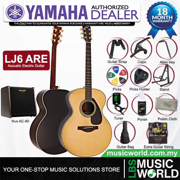 Yamaha LJ6 ARE 41'' Medium Jumbo Solid Spruce Acoustic Electric Guitar With Pickup Natural (LJ 6)