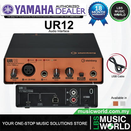 Yamaha Steinberg UR12 MK3 2 x 2 USB 3.0 audio interface with 1 x D-PRE and Cubase
