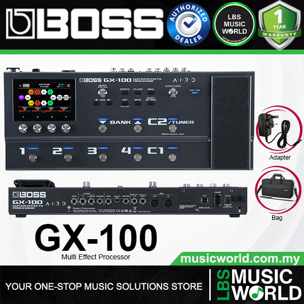 Boss GX-100 Guitar Multi Effects Pedal with Touchscreen Audio Interface and Bag (GX100 GX 100)