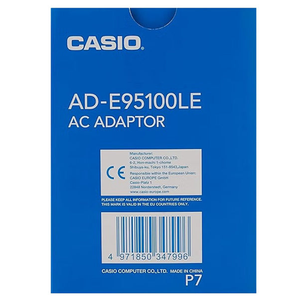 CASIO AD-E95100LE 9.5V Ac Adaptor Power Supply Adapter for Keyboard and Digital Piano (ADE95100LE)
