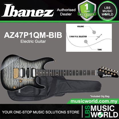 Ibanez AZ47P1QM American Basswood Top Electric Guitar with HSH Pickup and Ebony Fingerboard