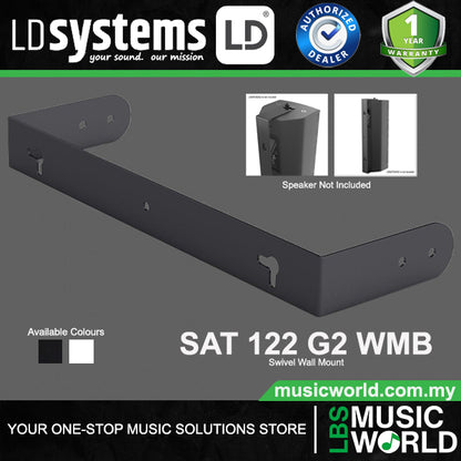 LD Systems SAT 122 G2 WMB Powder Coated Steel Swivel Wall Mount for LDSAT122G2 (SAT122G2)
