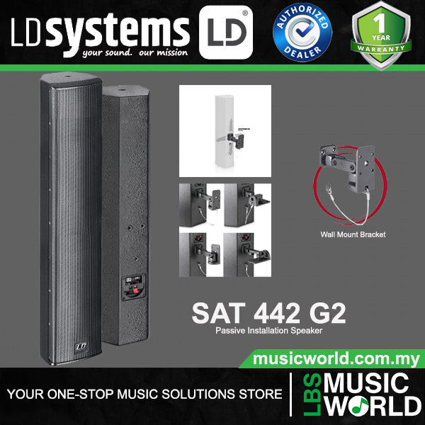 LD Systems SAT 442 G2 200 Watt 4X4 Inch Passive Installation Speaker Wall Mounted Loudspeaker (LDSAT442G2)