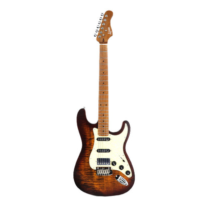 Luxars S-G25 HSS Alder Body Electric Guitar Roasted Maple Fretboard and Tremolo (S G25)