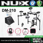 NUX DM-210 5-Piece Digital Drum with Full Mesh Head and NPA-100 Personal Monitor Amplifier (DM210)