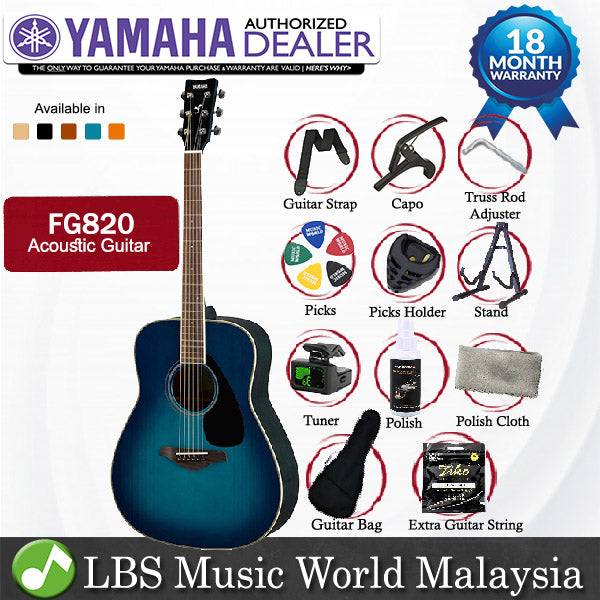 Yamaha FG820 41" Dreadnought Solid Spruce Top Acoustic Guitar