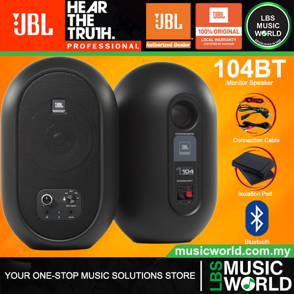 JBL Professional 104 4.5" 1 Series Compact Powered Desktop Reference Monitor Speaker