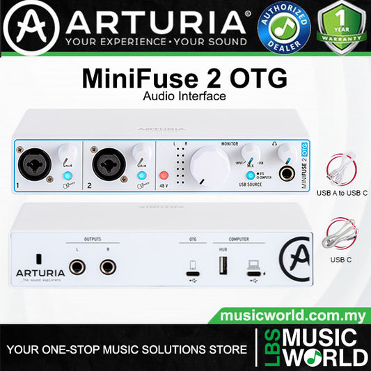Arturia MiniFuse 2 OTG USB C Dual Audio Interface with Software Suite Included