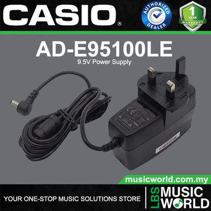 CASIO AD-E95100LE 9.5V Ac Adaptor Power Supply Adapter for Keyboard and Digital Piano (ADE95100LE)