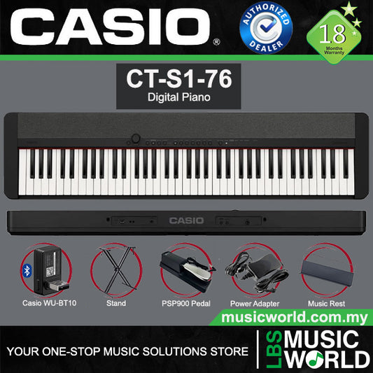 Casio CT-S1-76 76 Key Portable Digital Piano with Bluetooth (CTS1 76)