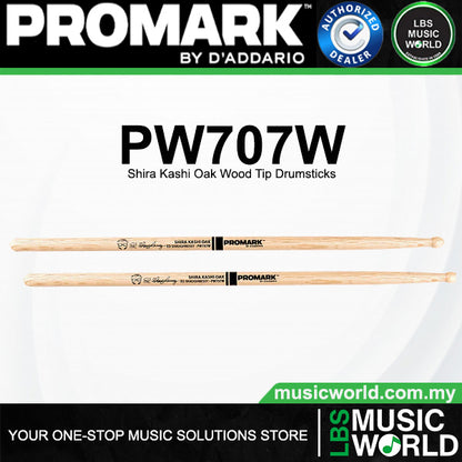 ProMark PW707W Ed Shaughnessy Shira Kashi Oak Wood Tip Drumsticks - 5A