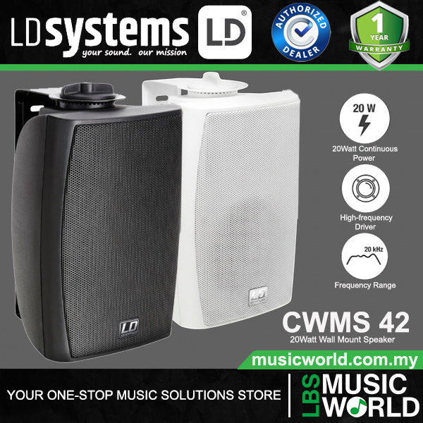 LD Systems CWMS 42 20 Watt 4 Inch Woofer 2 Wat Wall Mount Speaker or Speaker100 Volt - Pair (CWMS42 100V)