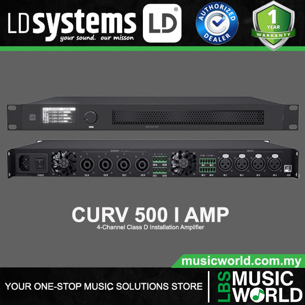 LD Systems CURV 500 I AMP 4-Channel Class D Installation Amplifier with DSP Control (CURV500IAMP)