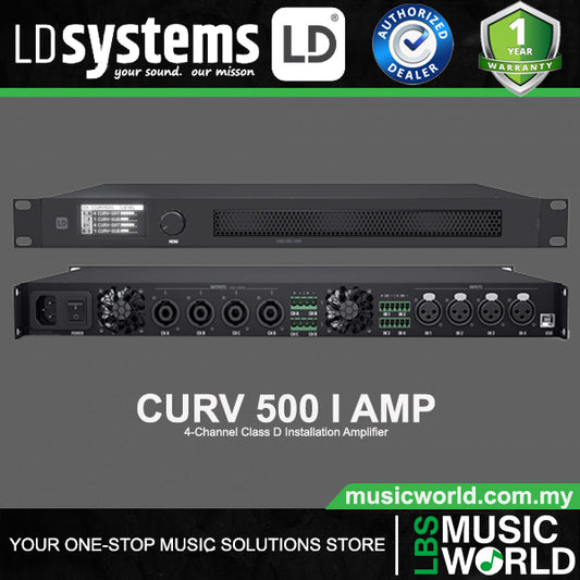LD Systems CURV 500 I AMP 4-Channel Class D Installation Amplifier with DSP Control (CURV500IAMP)