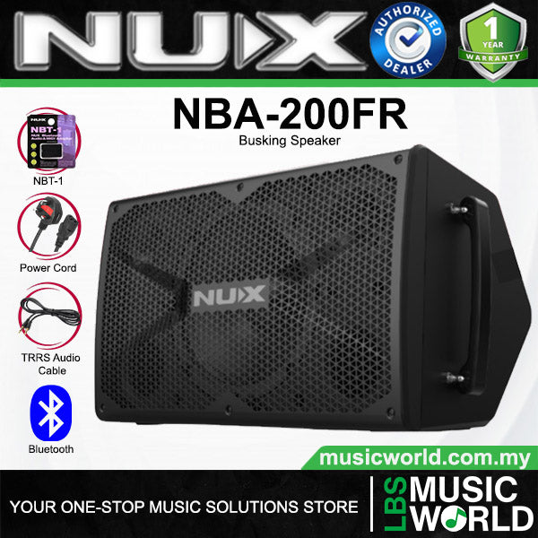 NUX NBA-200FR Busking 276 Watt Portable Battery Powered Speaker Amplifier with Bluetooth (NBA200FR)