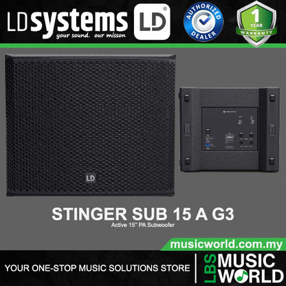 LD Systems Stinger SUB 15 A G3 Active  450W 15 Inch Bass Reflex PA Subwoofer (LDESUB15AG3)