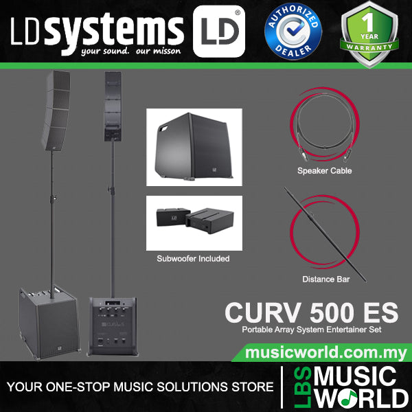 LD Systems CURV 500 ES Portable Array System Entertainer Set Including Distance Bar and Speaker Cable (CURV500ES)