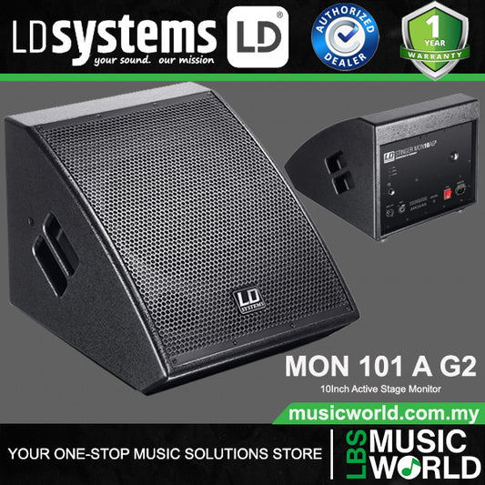 LD Systems MON 101 A G2 600 Watt 10 Inch Speaker Active Stage Monitor (MON101AG2 LDMON101AG2)