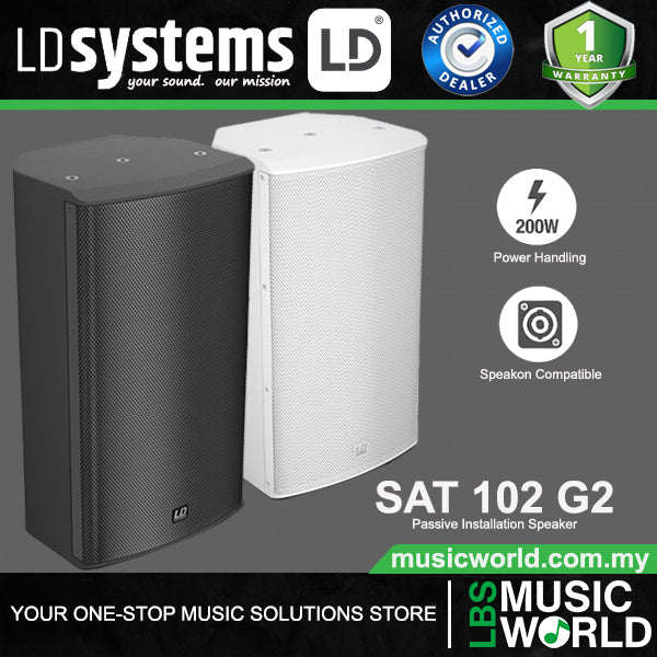 LD Systems SAT 102 G2 200 Watt 10 Inch Passive 2 Way Installation Speaker (SAT102G2)