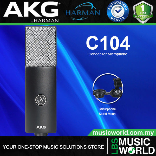 AKG C104 Large Diaphragm Cardioid Condenser Microphone - Black