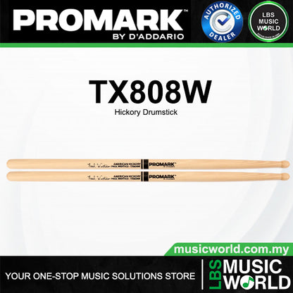 ProMark TX808W Paul Wertico Hickory Drumstick Round Wood Tip - 5A