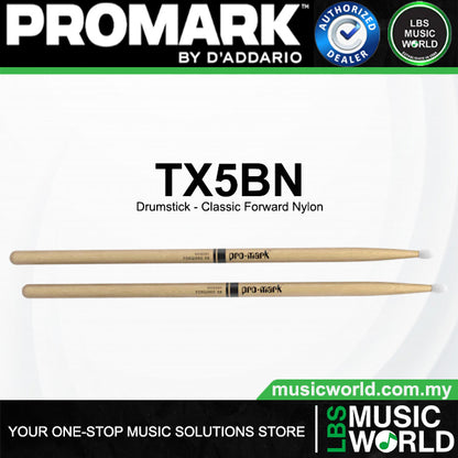 ProMark Classic Forward Series Hickory Oval Nylon Tip Drumstick (TX5AN, TX5BN, TX7AN)