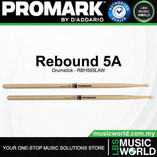 ProMark Classic Rebound 5A Series Hickory Acorn Wood Tip Drumstick (RBH565AW, RBH565LAW)