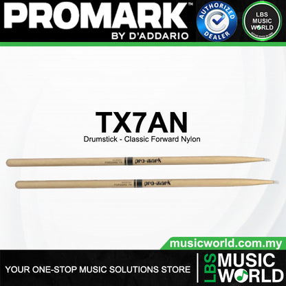 ProMark Classic Forward Series Hickory Oval Nylon Tip Drumstick (TX5AN, TX5BN, TX7AN)