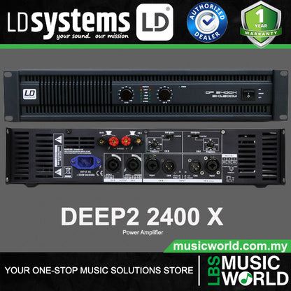LD Systems DEEP2 2400 X 2 x 1200 Watts 2 Ohm Amp PA Power Amplifier (DP2400X DP-2400X DP 2400X)
