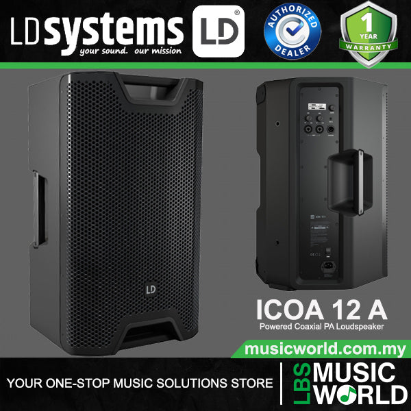 LD Systems ICOA 12 A 300 Watt 12 Inch Powered Coaxial PA Loudspeaker (LDICOA12AINT)