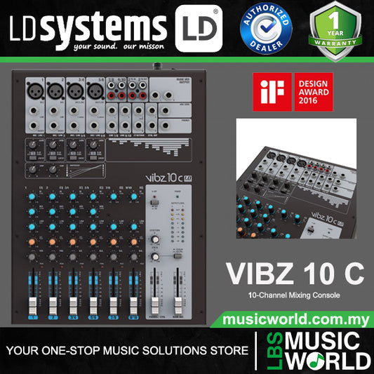 LD Systems VIBZ 10 C 10 Channel Mixing Console with Compressor (VIBZ10 C VIBZ10C)