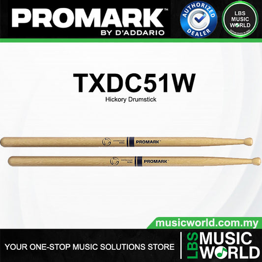 ProMark TXDC51W System Blue DC51 Lacquered Hickory Marching Snare Drumstick